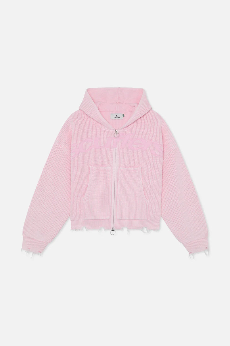 New Light Pink Buzz Knit Zipper