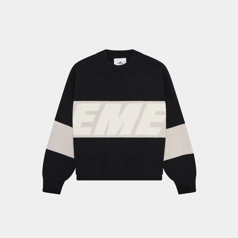 Block crewneck knit