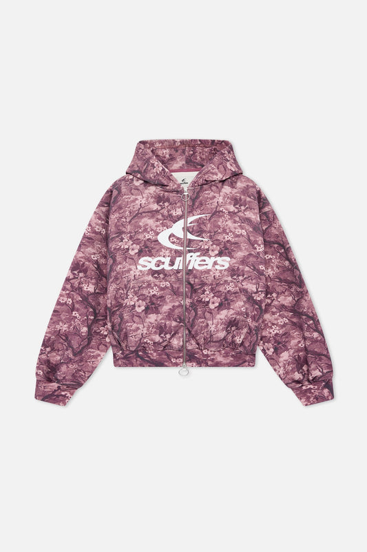 Real Flower Burgundy Zipper