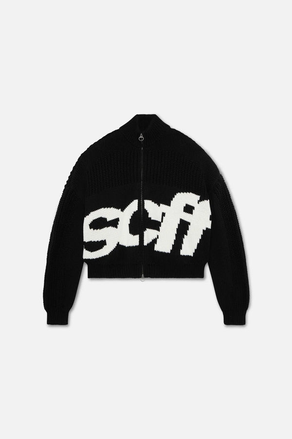 SCFF Black Knit Zipper