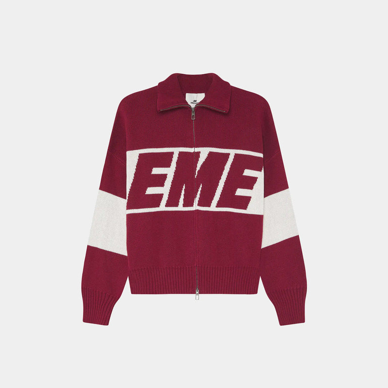 Thrill Burgundy Zipper Knit