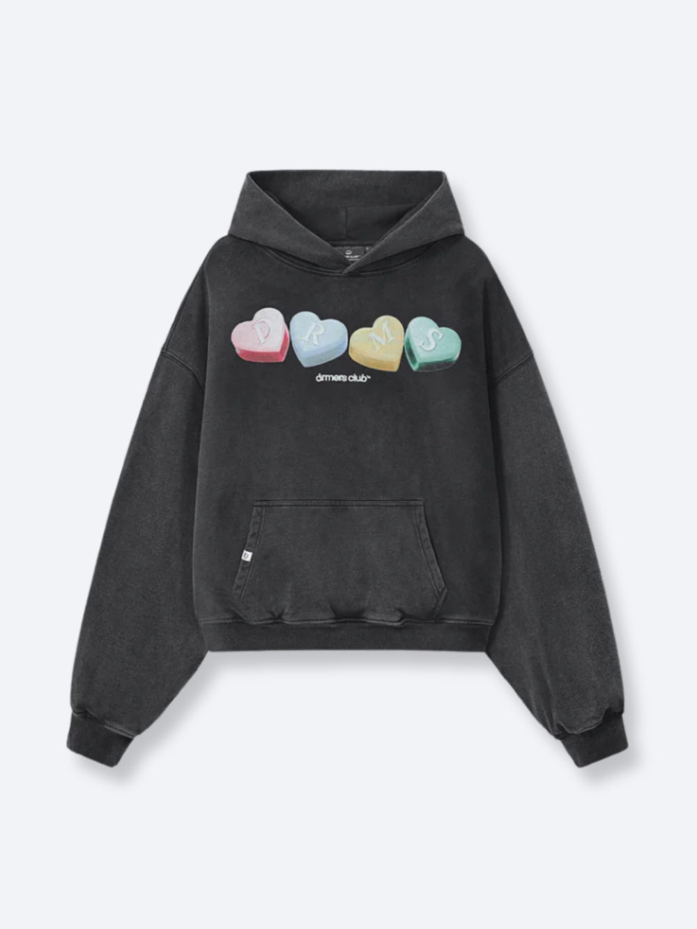 Drmers Candy Hearts Hoodie Vintage Black
