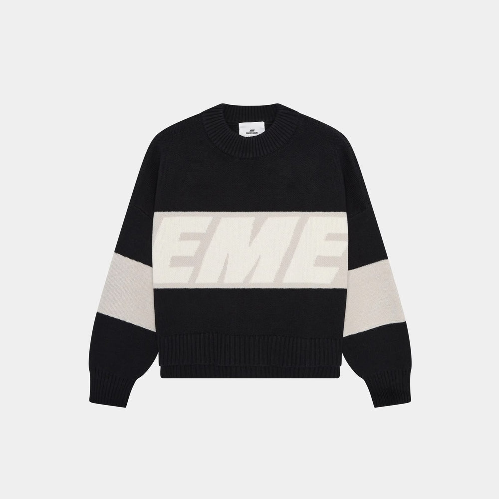 Block crewneck knit