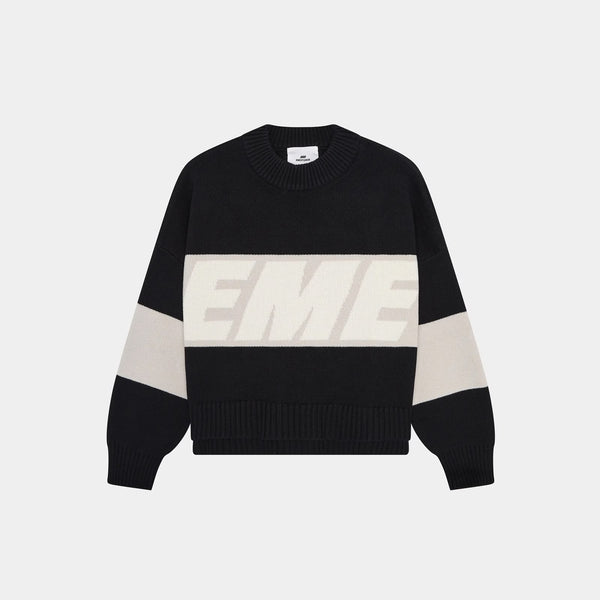 Block crewneck knit