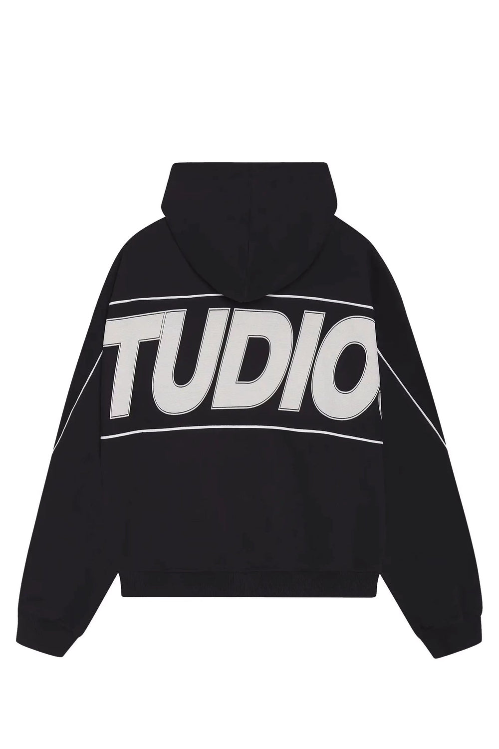 Crossline Black Oversized Hoodie
