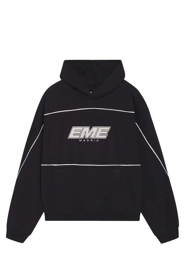 Crossline Black Oversized Hoodie